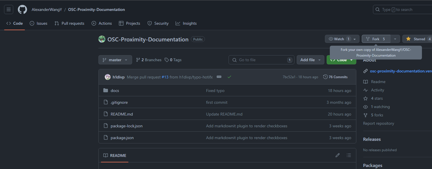 Forking the original repository